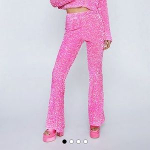 Nasty gal premium velvet sequin flare pants